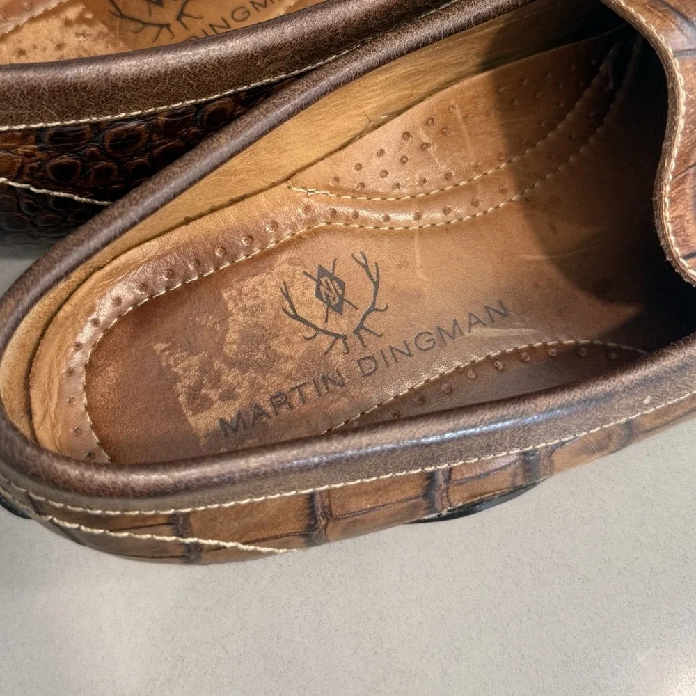 Martin Dingman Bill Alligator Penny Loafers Men's 8 Brown Old Money Heritage